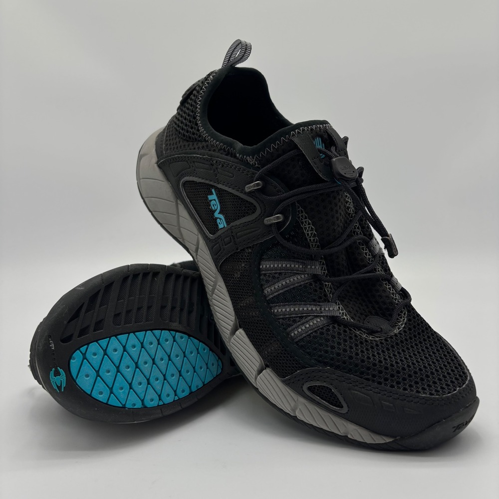 Teva Mens Churn Water Shoes Black Grey Teal Mesh Hiking Sneakers 9.5 41133